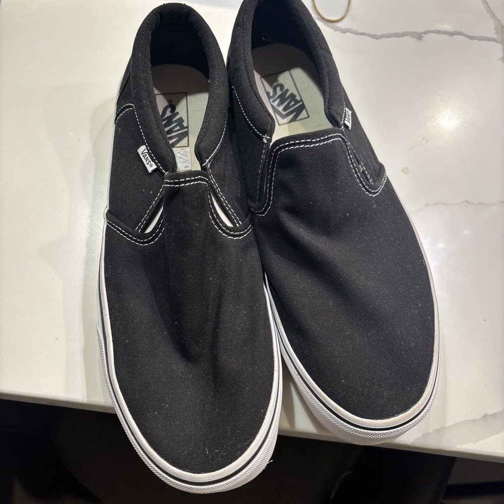 vans men's asher slip-on shoe Black Size 13